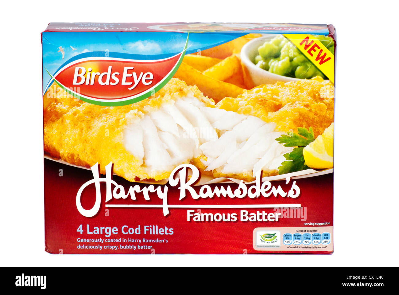 Harry Ramsdens Cod Fillets Stock Photo