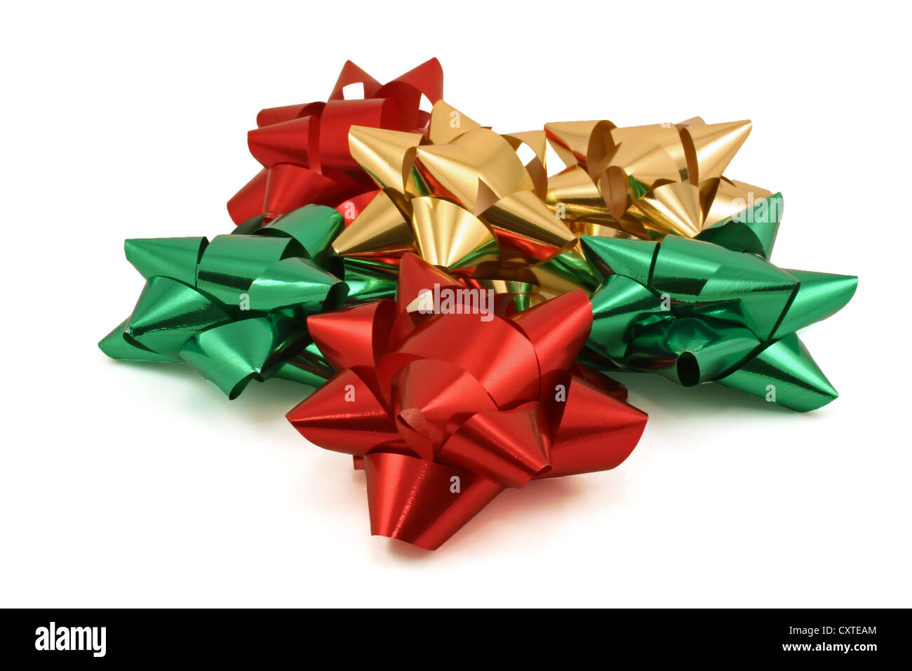 Holiday bows isolated against a white background Stock Photo