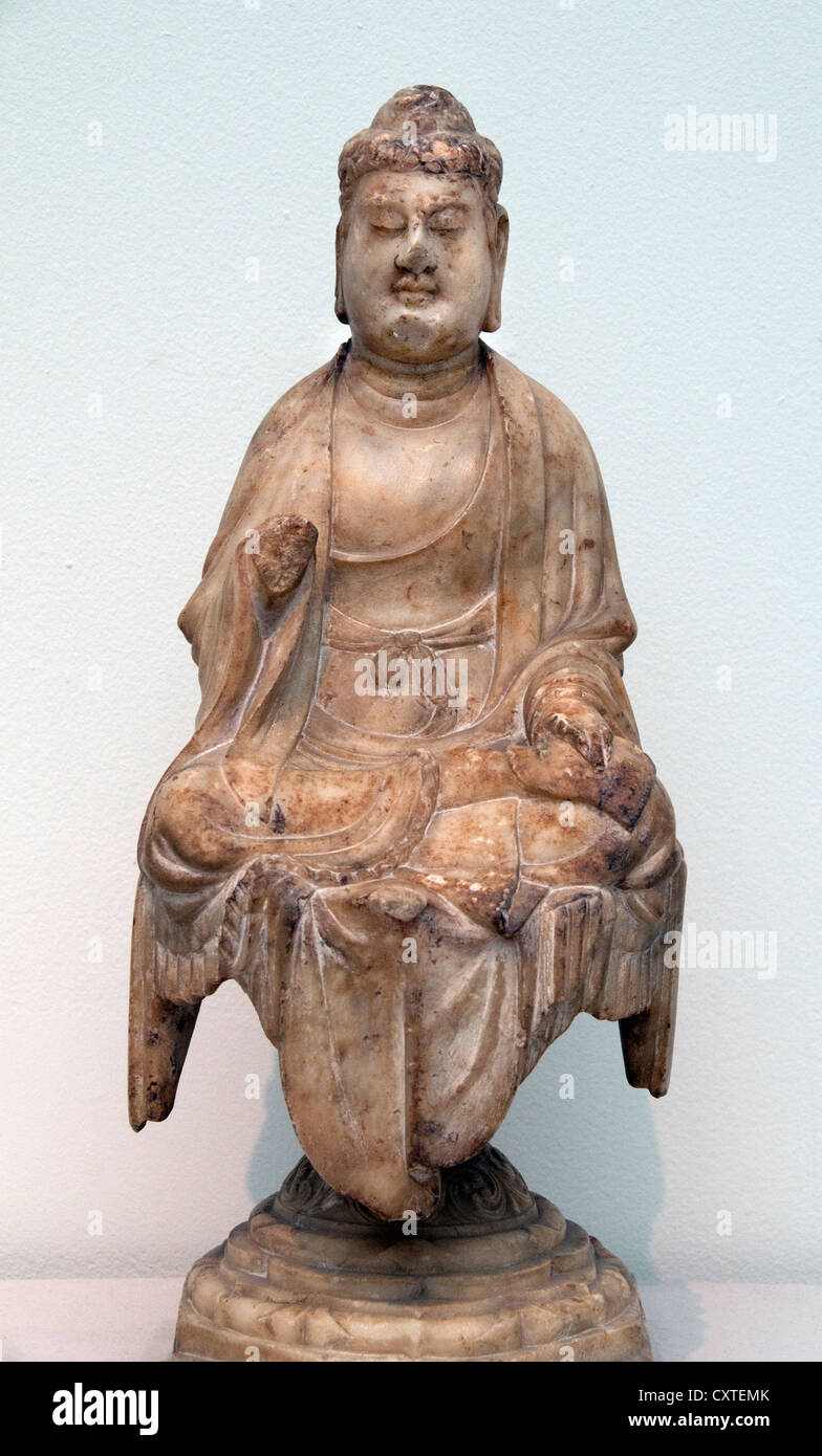 Buddha Tang dynasty (618–907) ca. 750 China Chinese Stock Photo