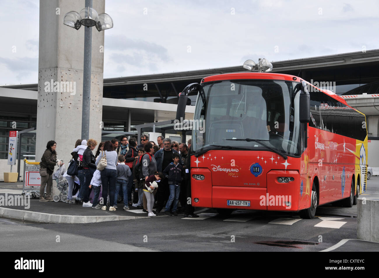 Bus For Disneyland Roissy Charles De Gaulle Airport France Stock Photo Alamy