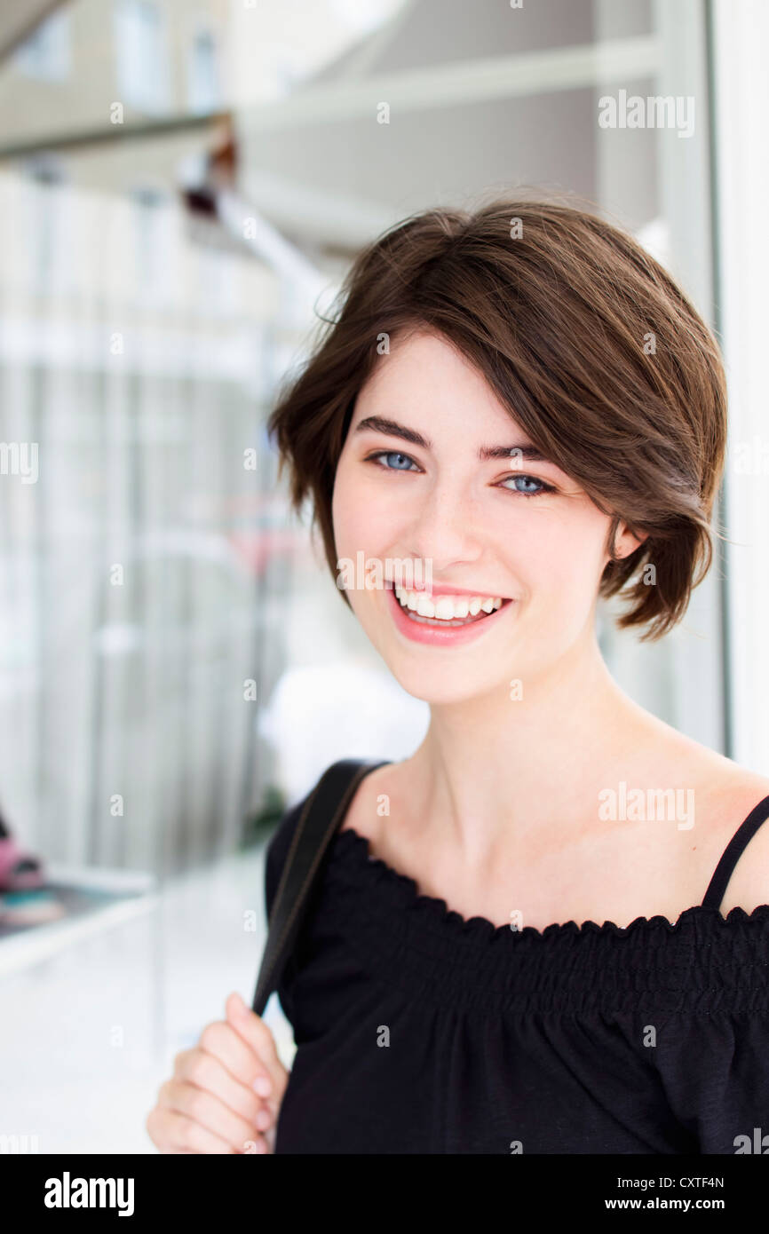Close up of womans smiling face Stock Photo - Alamy