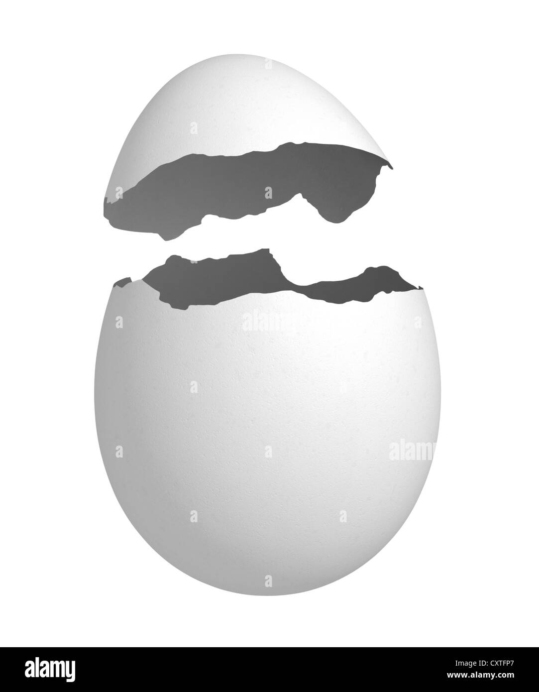 Cracked white egg with cap Stock Photo