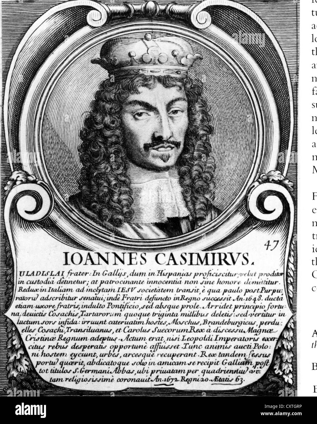 KING JOHN II CASIMIR VASA of Poland ((1609-1672) Stock Photo