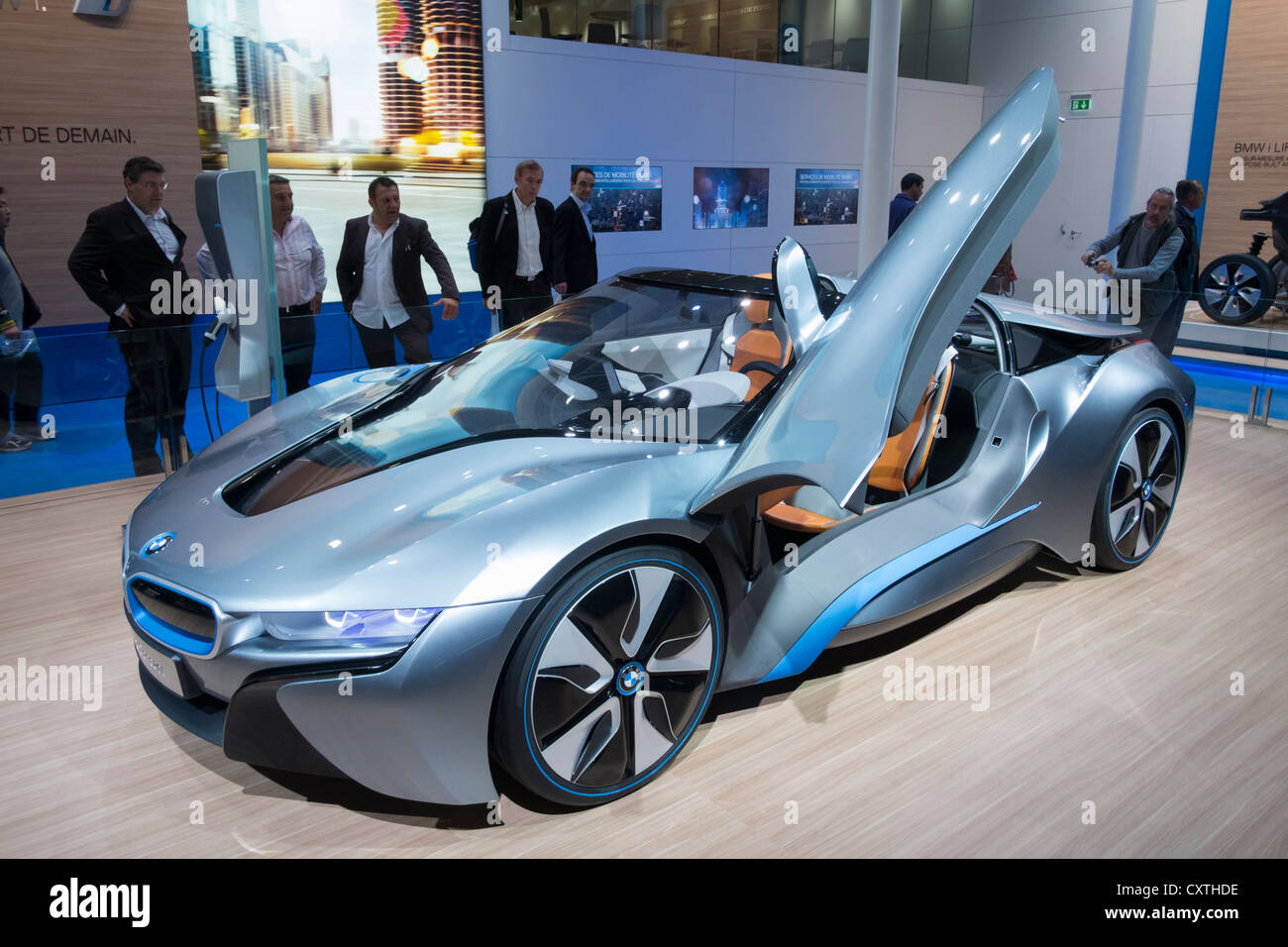 BMW electric i8 prototype car at Paris Motor Show 2012 Stock Photo