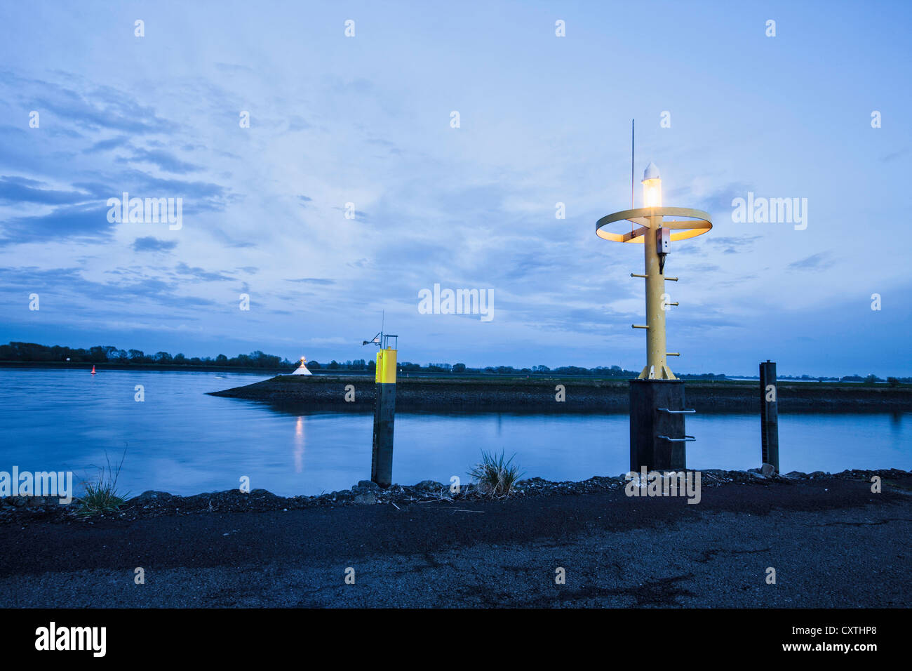 Lights on river lit up at night Stock Photo Alamy