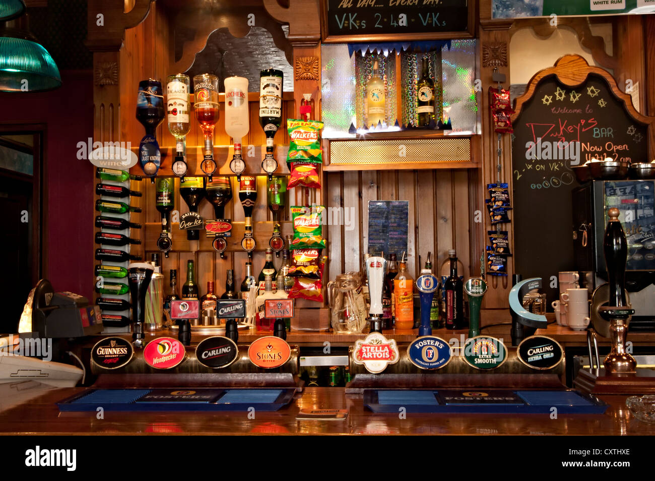 the Strafford pub Guinness bar beer pumps Stock Photo