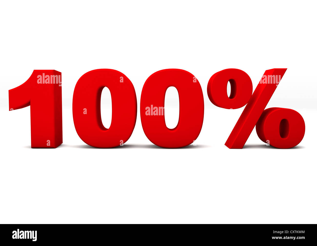 3D render of a red 100% isolated on a white background - Cutout Stock ...