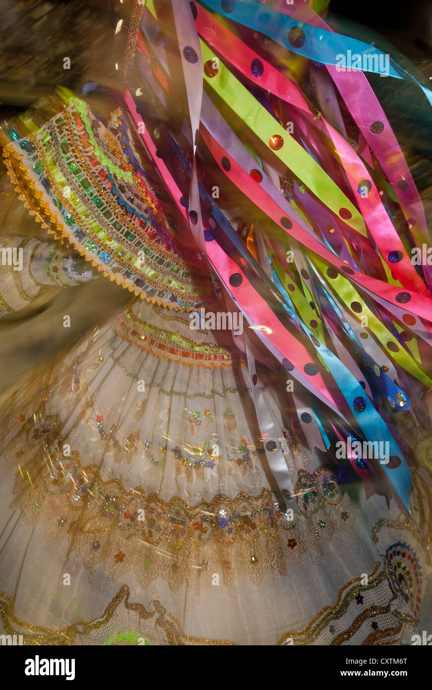 Traditional Bahian Dress with Ribbons During Carnival Rio de Janeiro Brazil Stock Photo