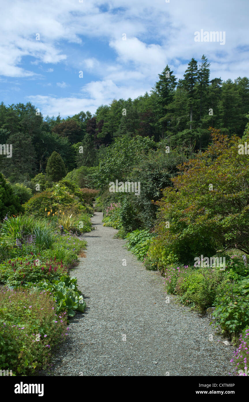 dh Arduaine Gardens LOCH MELFORT ARGYLL Path through garden flowers