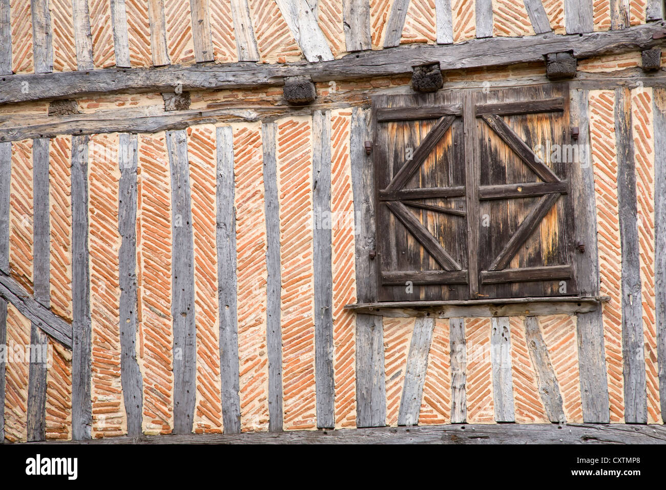 Half-timbered house in Bergerac, Dordogne, France Stock Photo