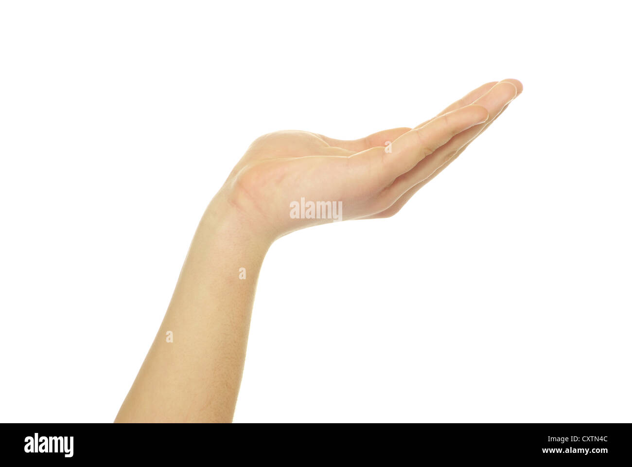 Empty woman hands isolated on white background Stock Photo - Alamy
