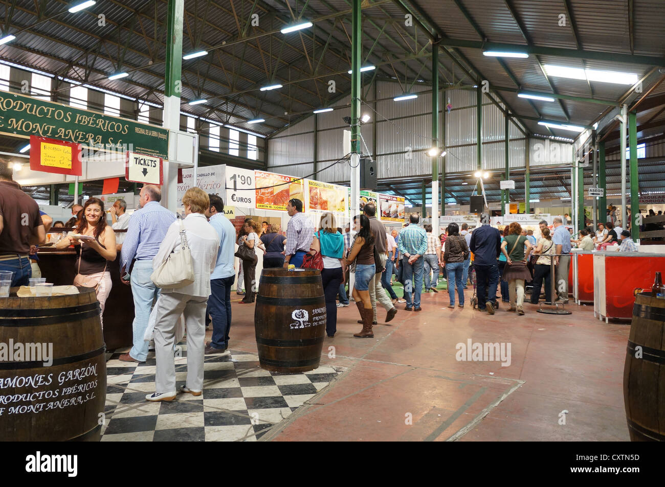 the participantes visit fair International Livestock agro-industrial exhibition, Area Agro-Food Products, at Zafra, Spain Stock Photo