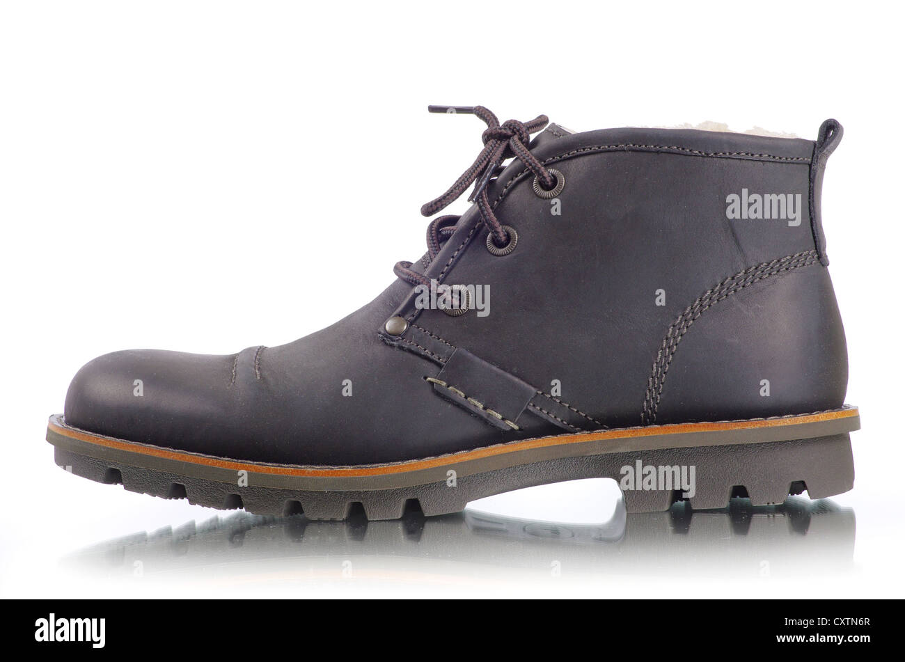 man's black shoes isolated on white background Stock Photo - Alamy