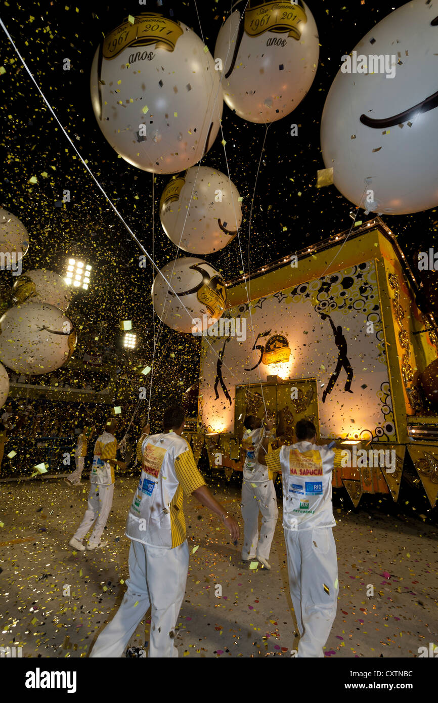 Men with Balloons Carnival Parade Rio de Janeiro Brazil Stock Photo