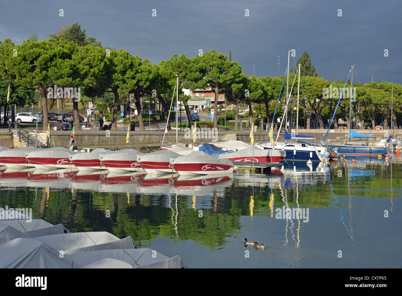 Lakefront at Peschiera del Garda, Lake Garda, Verona Province, Veneto Region, Italy Stock Photo