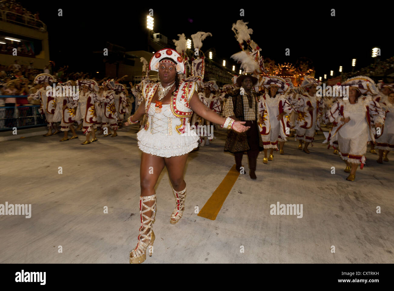Young Woman leading Samba School Carnival Rio de Janeiro Brazil Stock ...