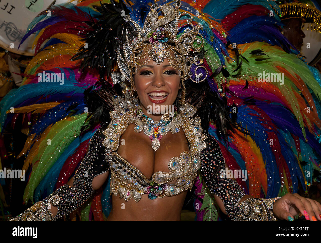 Carnival rio de janeiro woman feathers hi-res stock photography