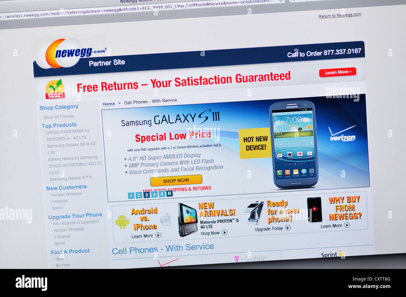 Newegg website - online electronics shopping Stock Photo