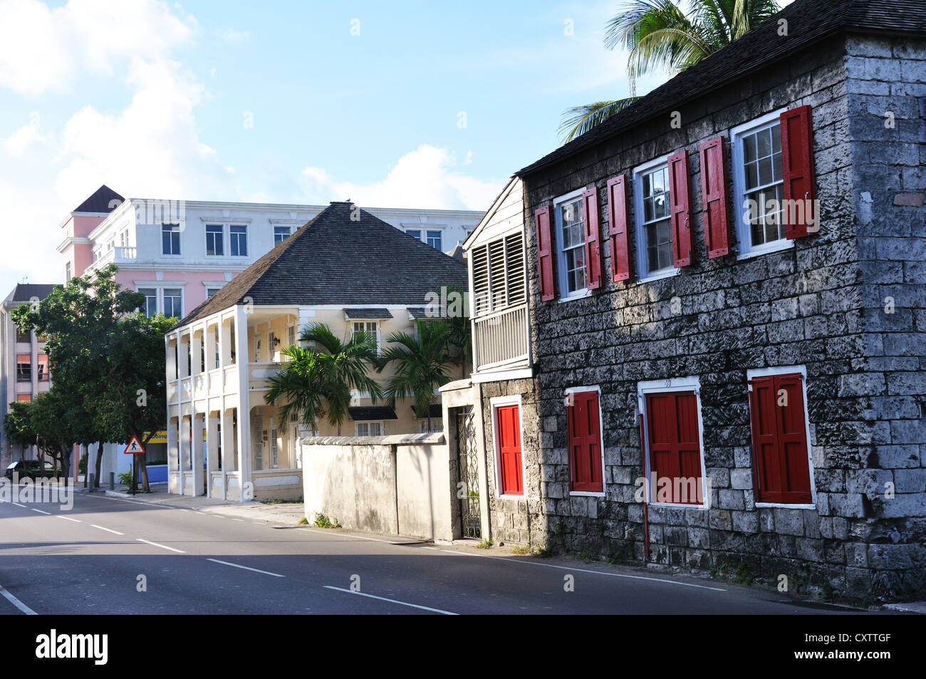 Street in downtown Nassau, Bahamas Stock Photo Alamy