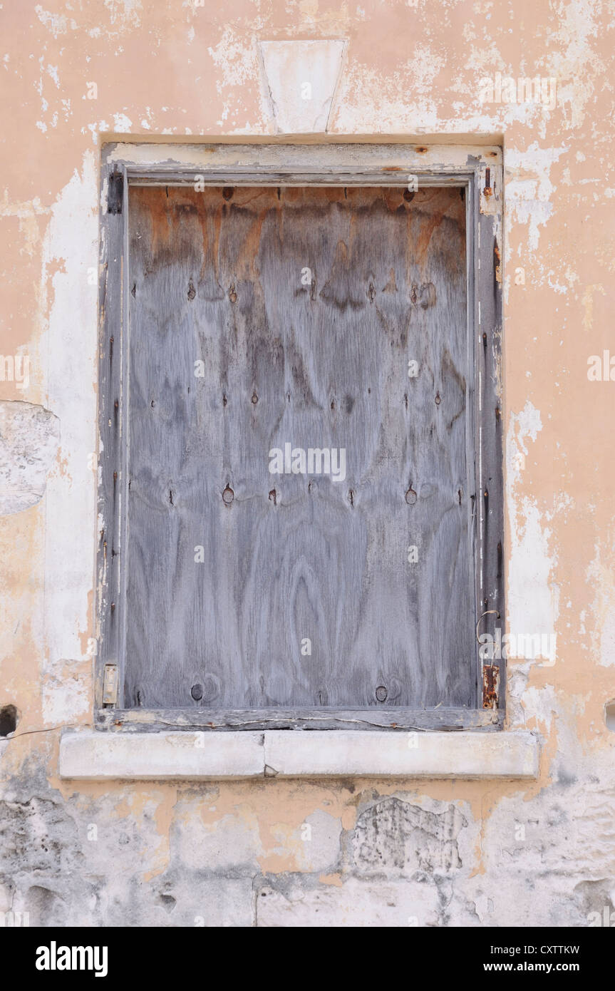 Hurricane protection on window, Nassau, Bahamas Stock Photo Alamy
