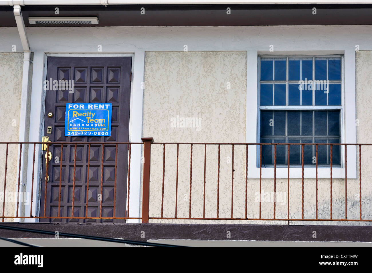 Apartment For Rent Sign Nassau Bahamas Stock Photo