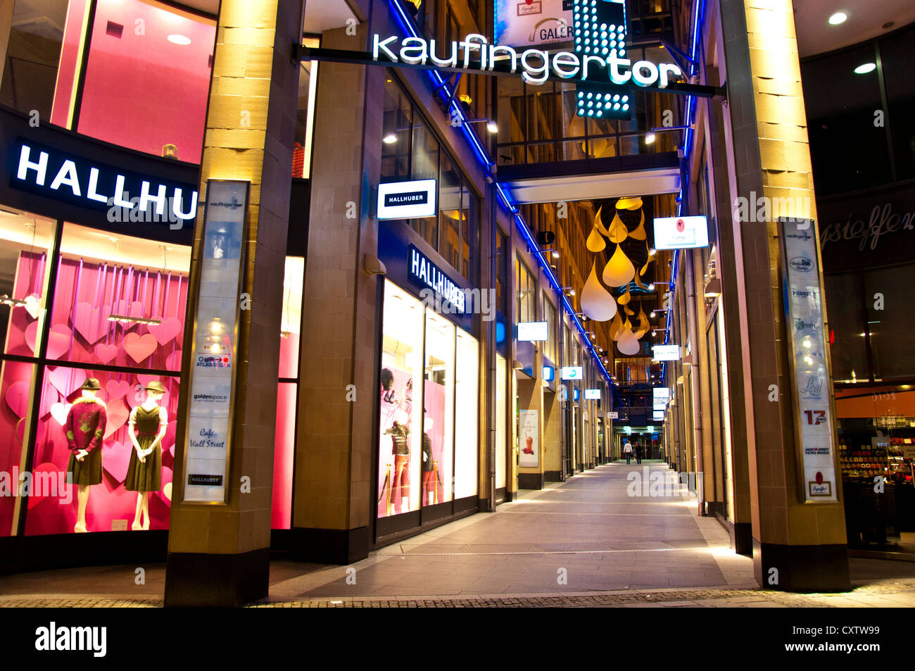 Munich mall at night, Germany Stock Photo Alamy