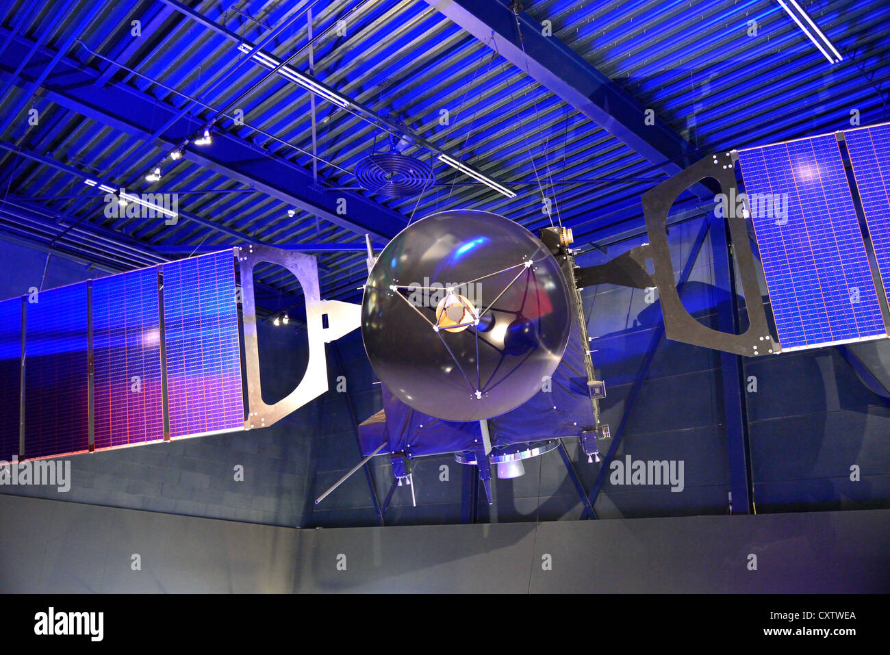 Model communication satellite. Space Expo, Noordwijk, Netherlands Stock Photo Alamy