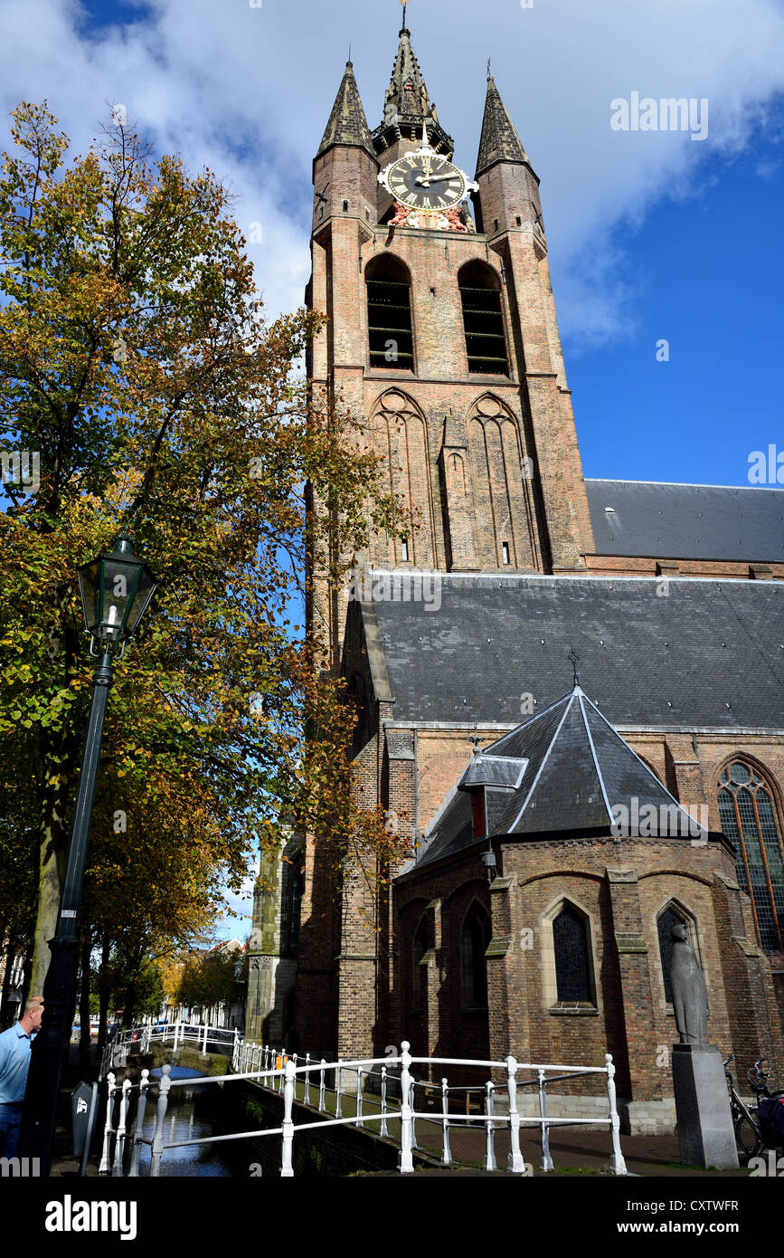 Old Church tower. Delft, Netherlands. Stock Photo