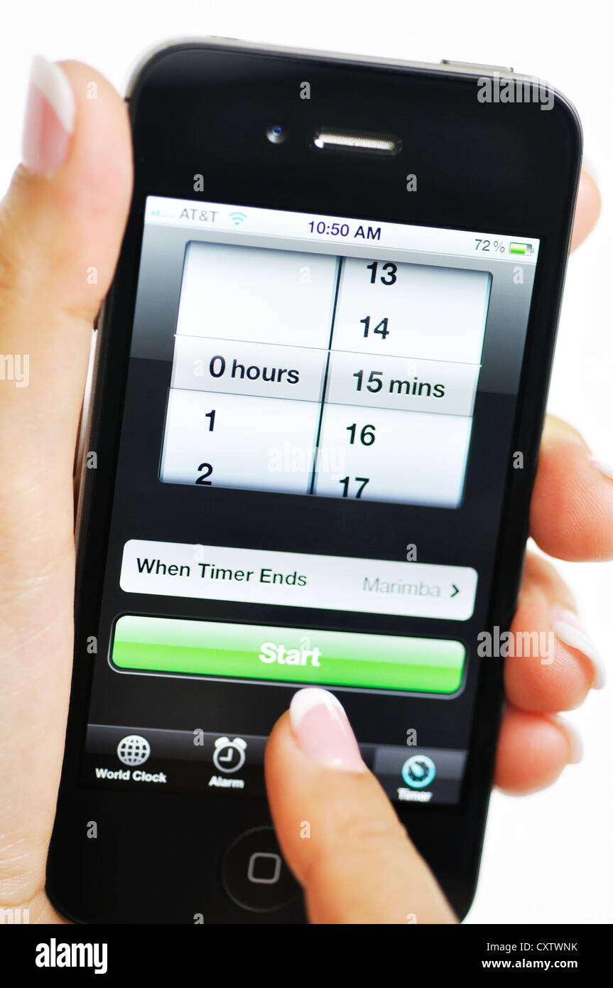 Iphone timer feature stock photo alamy