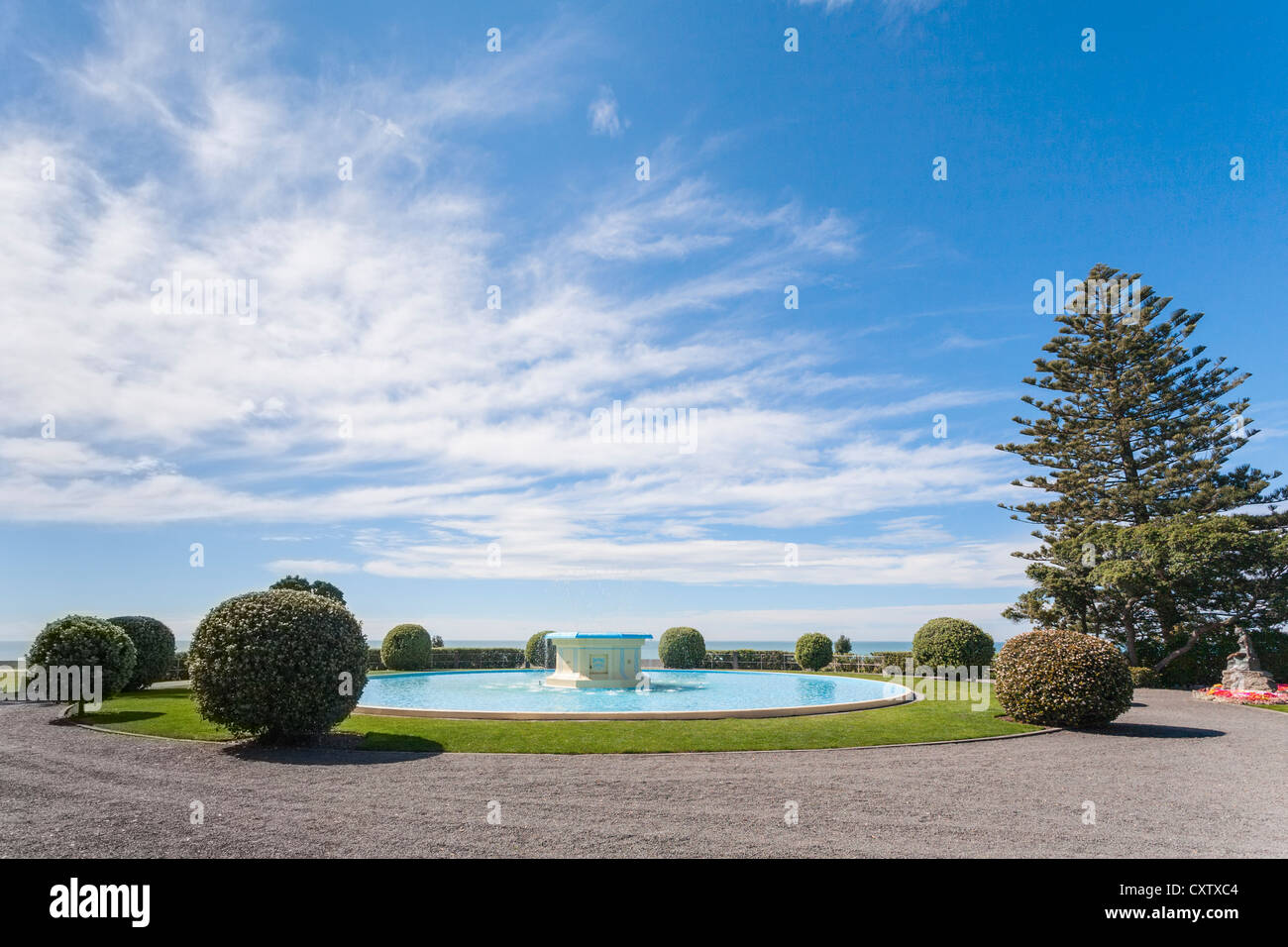 The Tom Parker Fountain, built in 1936, in Napier, New Zealand. Stock Photo