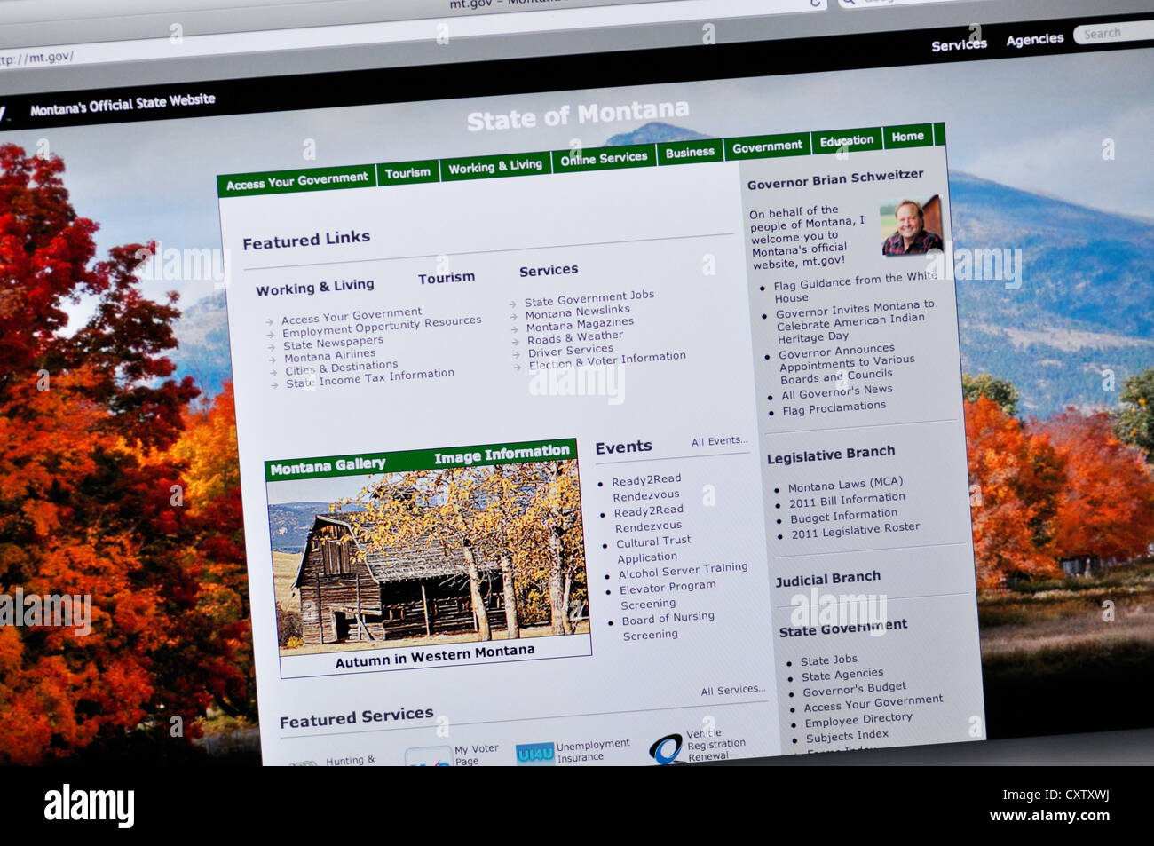 State Website Montana state government hi-res stock photography and images - Alamy