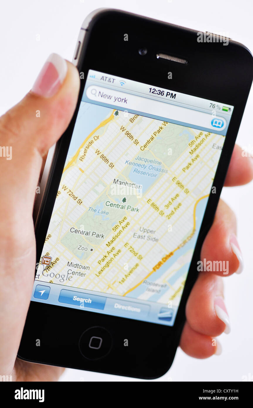 iPhone - Manhattan map Stock Photo