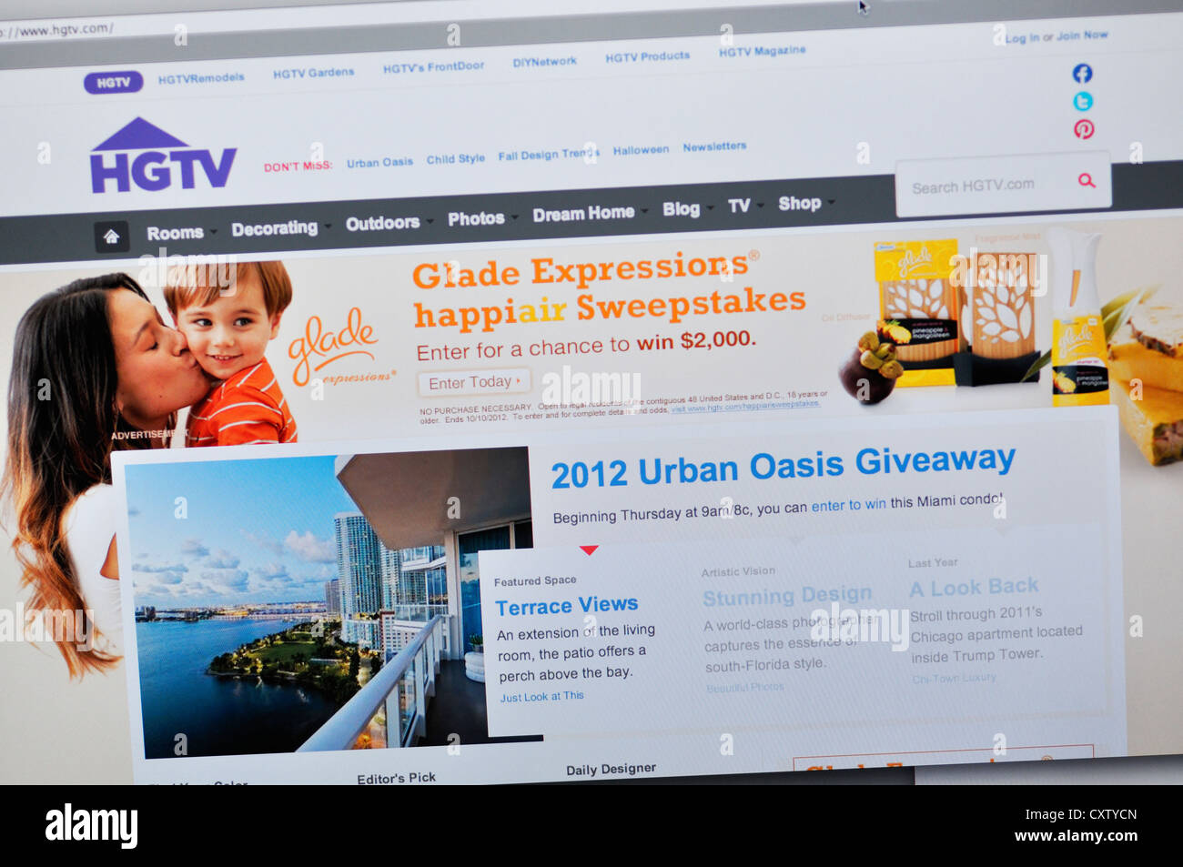 HGTV website Home and Garden TV Stock Photo Alamy