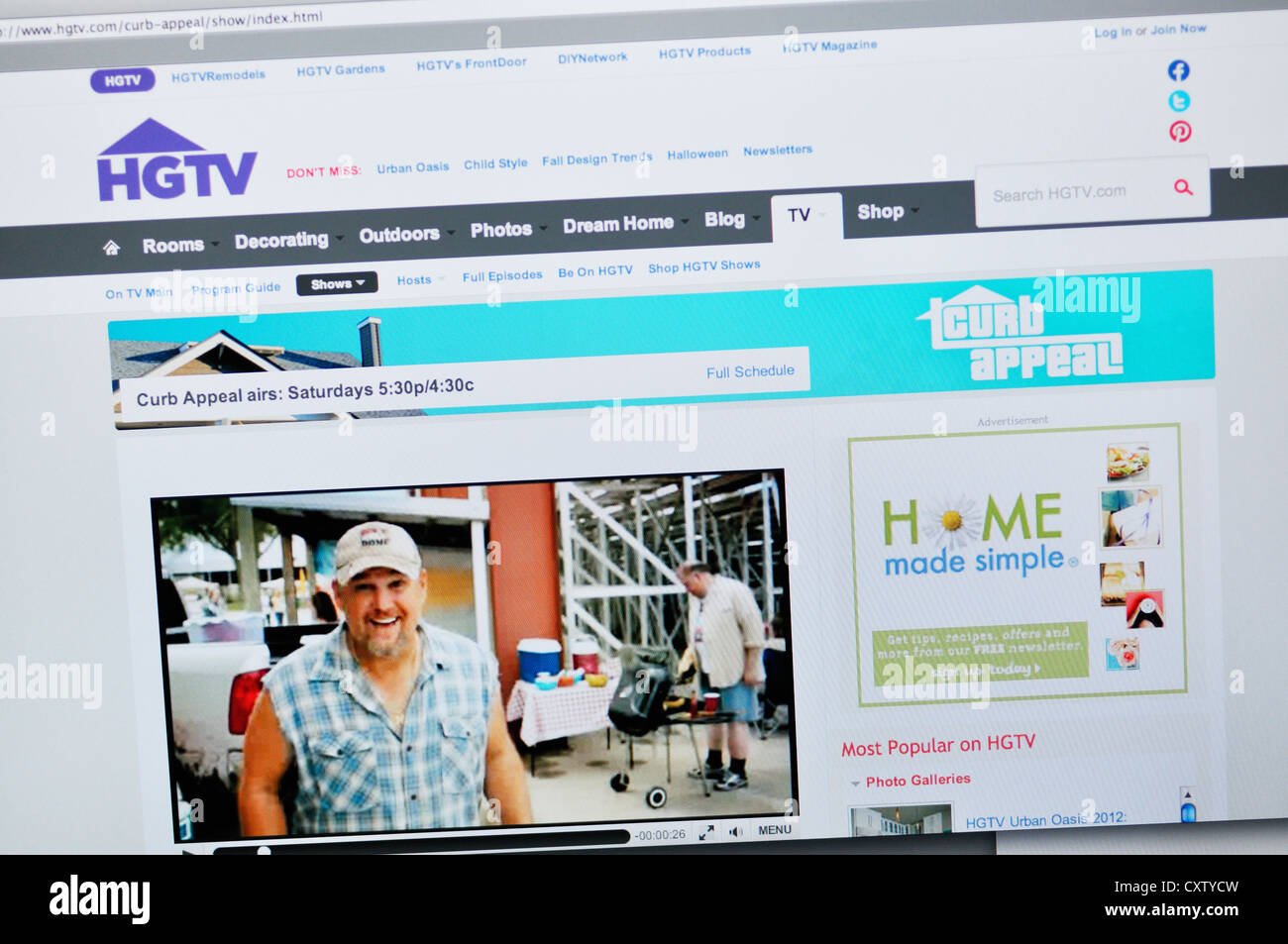 HGTV Website Home And Garden TV Stock Photo Alamy   Hgtv Website Home And Garden Tv CXTYCW 