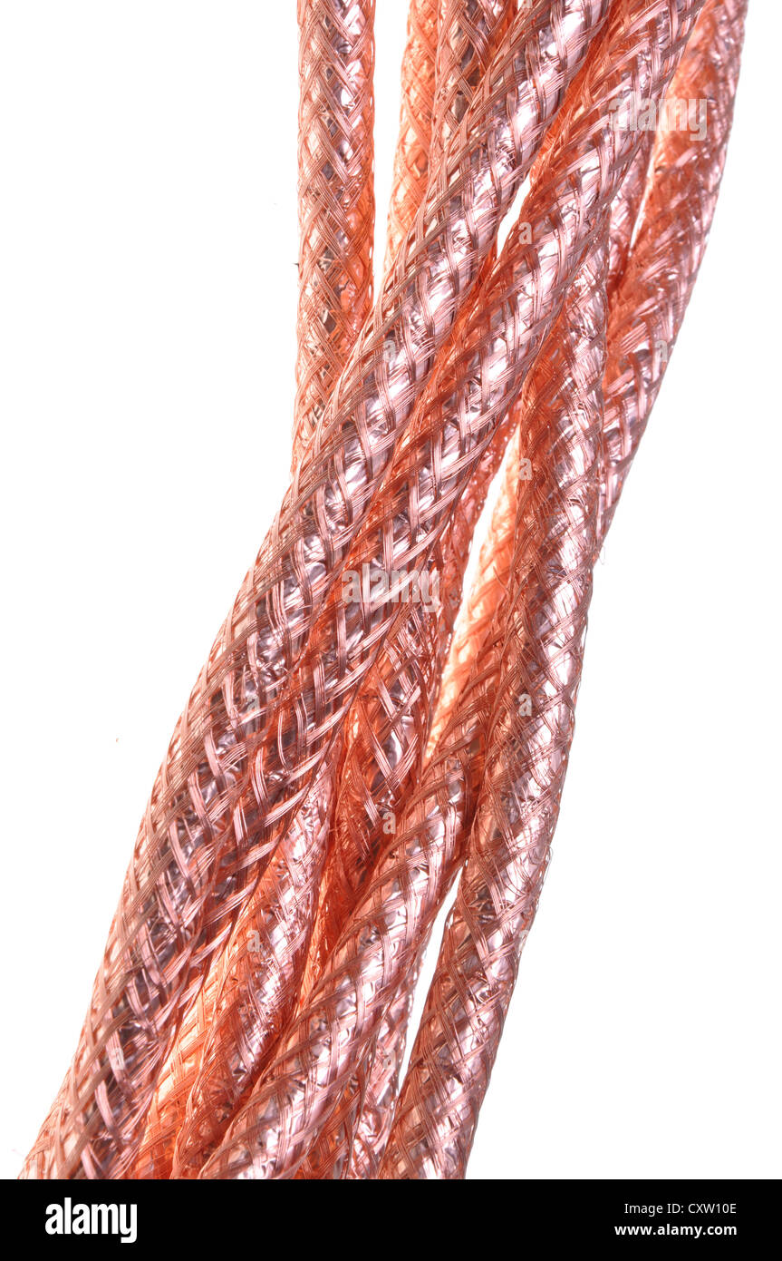 Coaxial cables braided copper Stock Photo Alamy