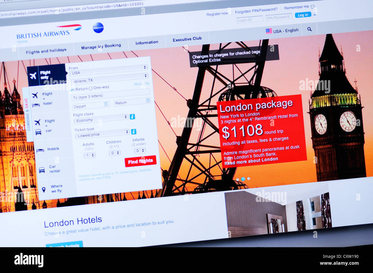 British airways online hires stock photography and images Alamy