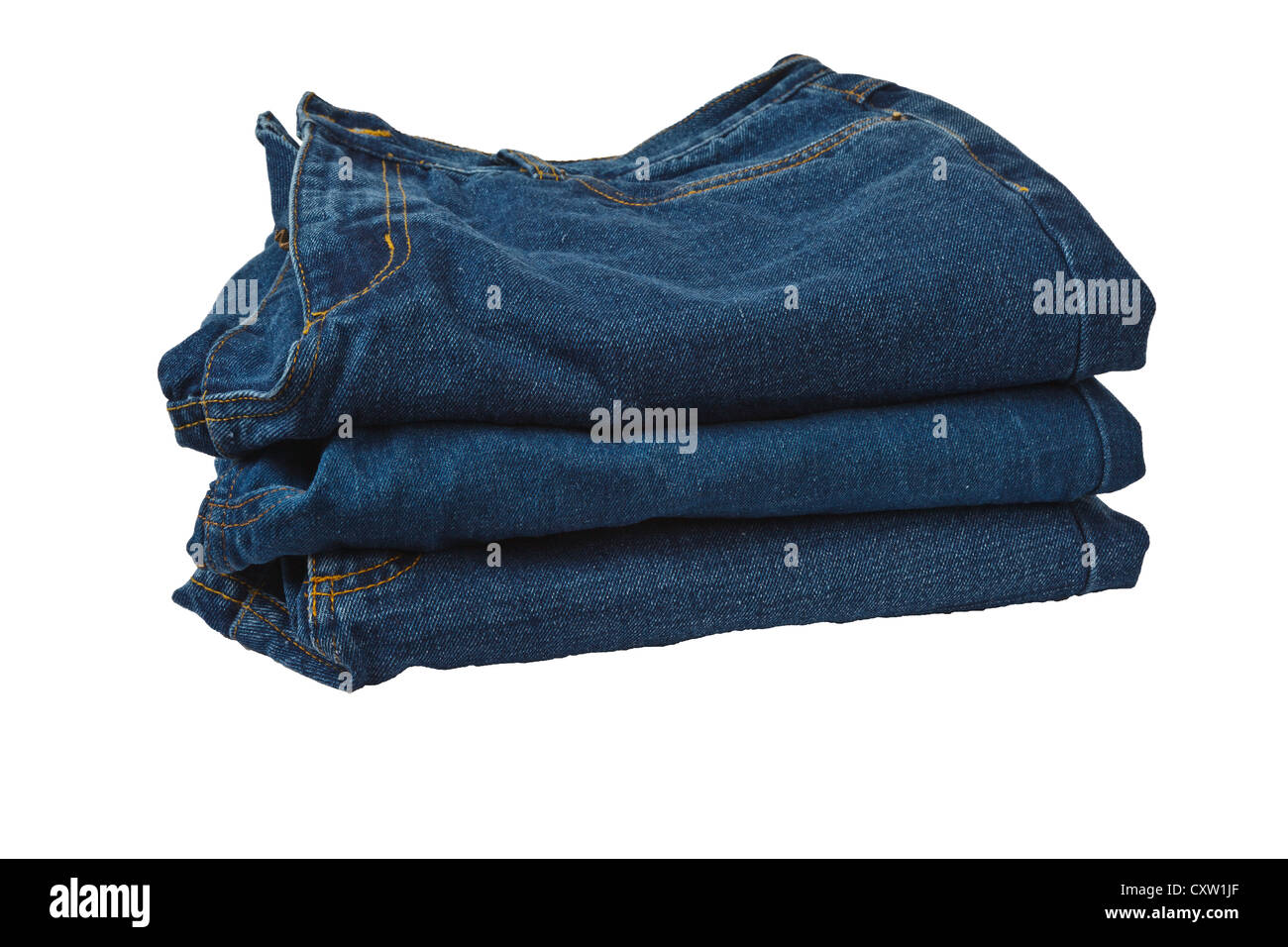 Denim Jeans isolated on white background with work path Stock Photo