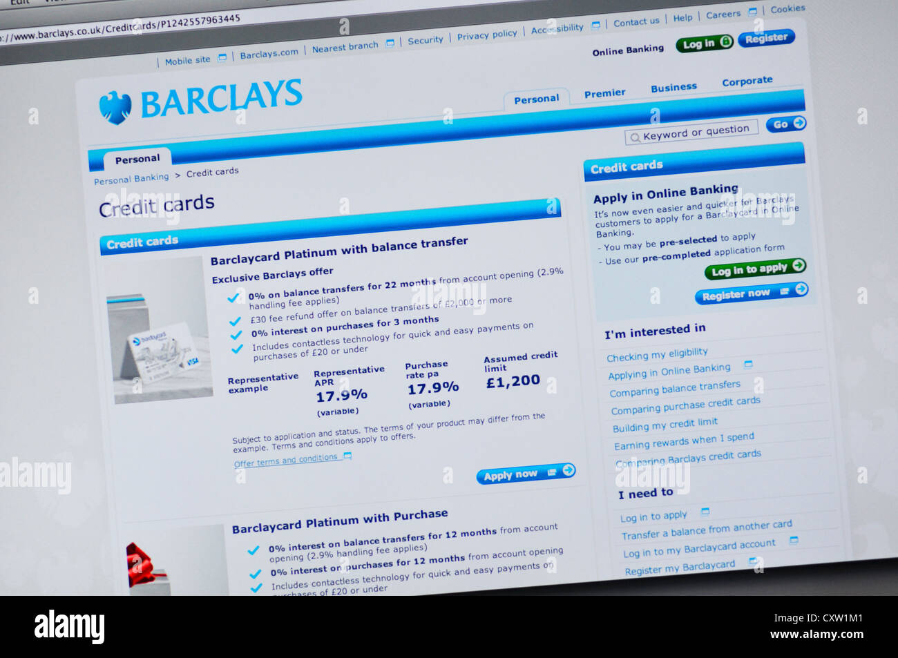 barclays website high resolution stock photography and
