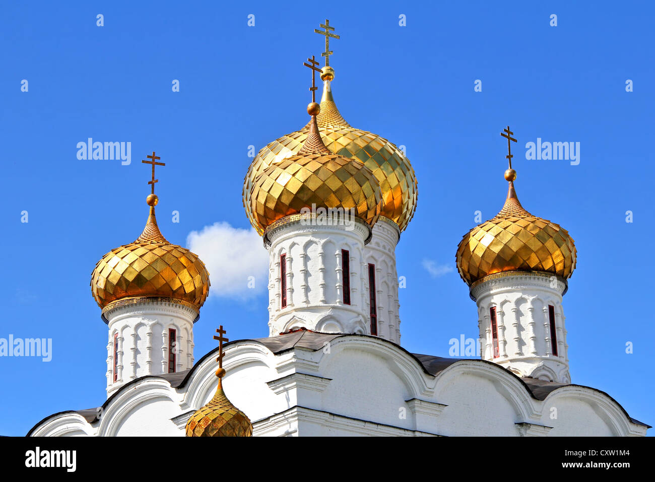 Golden cupolas of the Trinity Cathedral in Ipatiev Monastery, Kostroma
