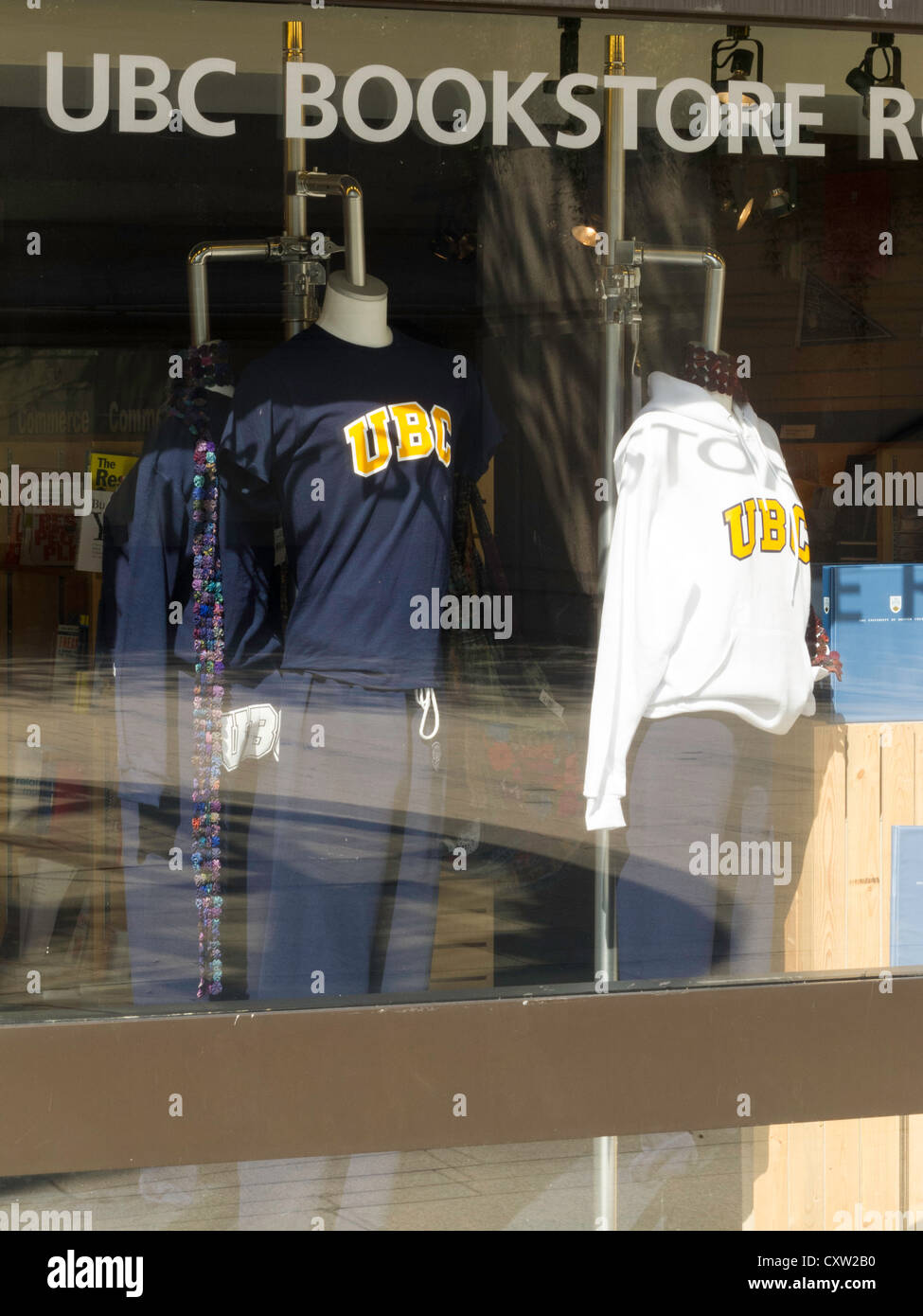 UBC Bookstore Window in Robson Square, Vancouver, BC,Canada Stock Photo