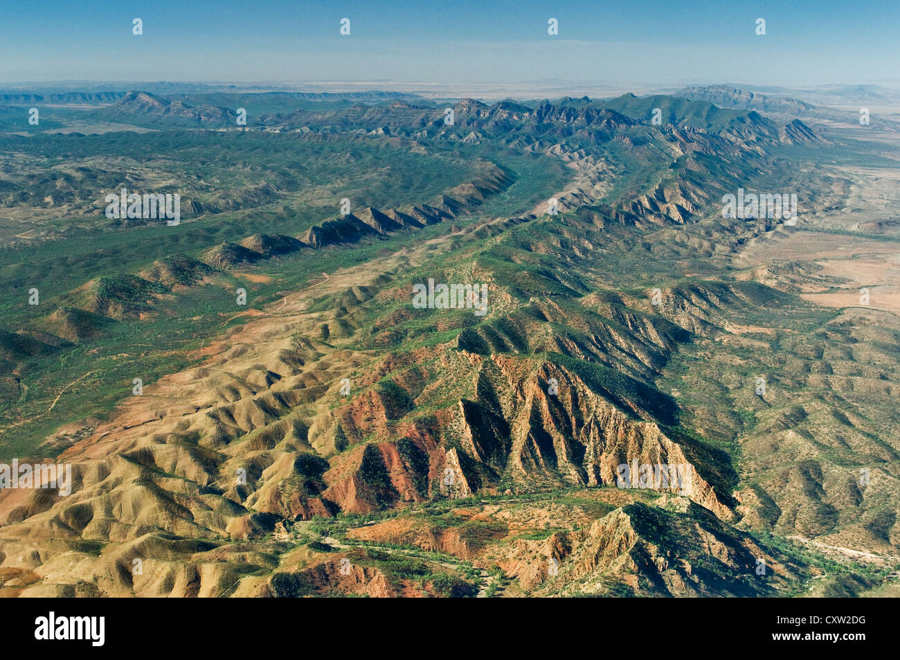 Flinders Ranges Abc Ranges Aerial of Flinders Ranges with Bunyeroo Valley, ABC Range and Heysen ...