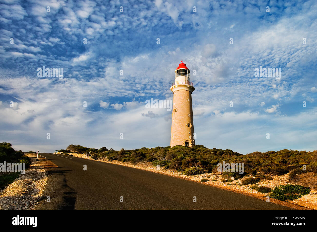 Cape du Couedic Lighthouse on Kangaroo Island in late afternoon light. Stock Photo