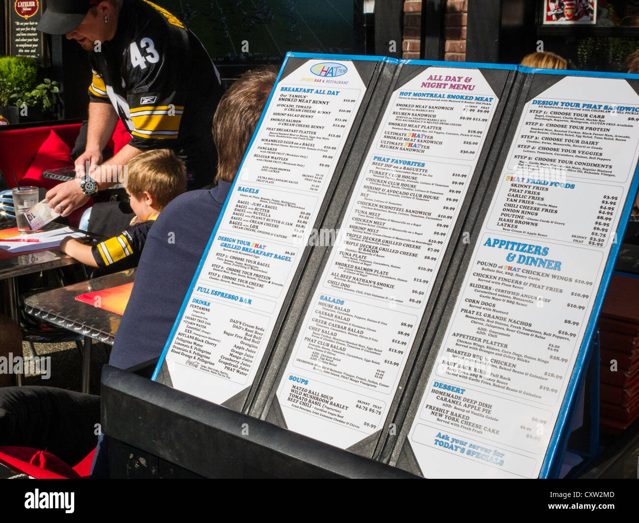 Sidewalk Menu, Vancouver, Canada Stock Photo Alamy