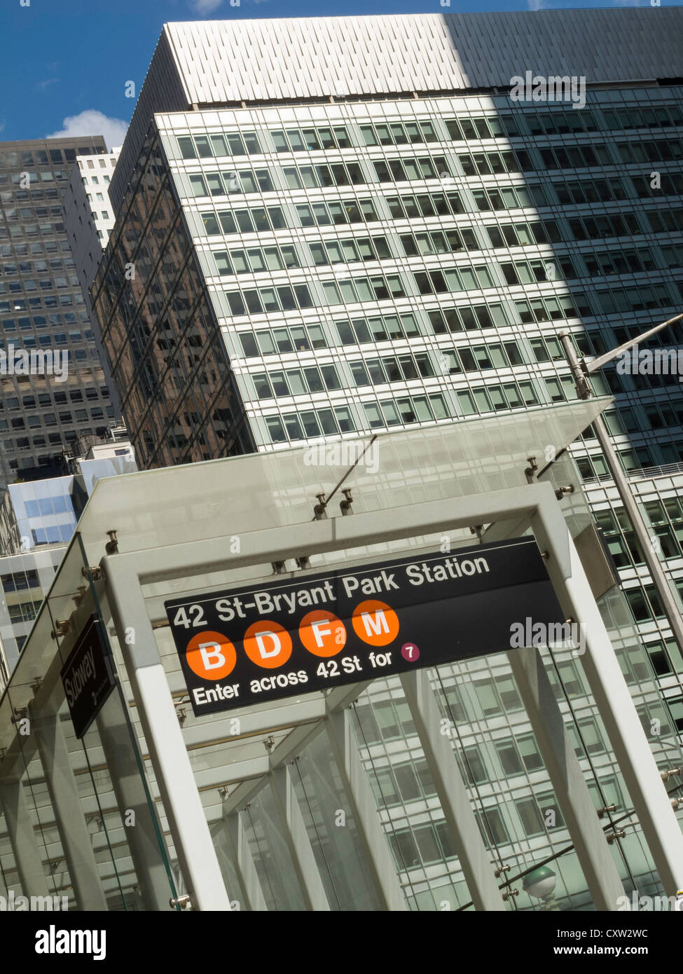 Subway Station Entrance, 1 Bryant Park, NYC Stock Photo Alamy