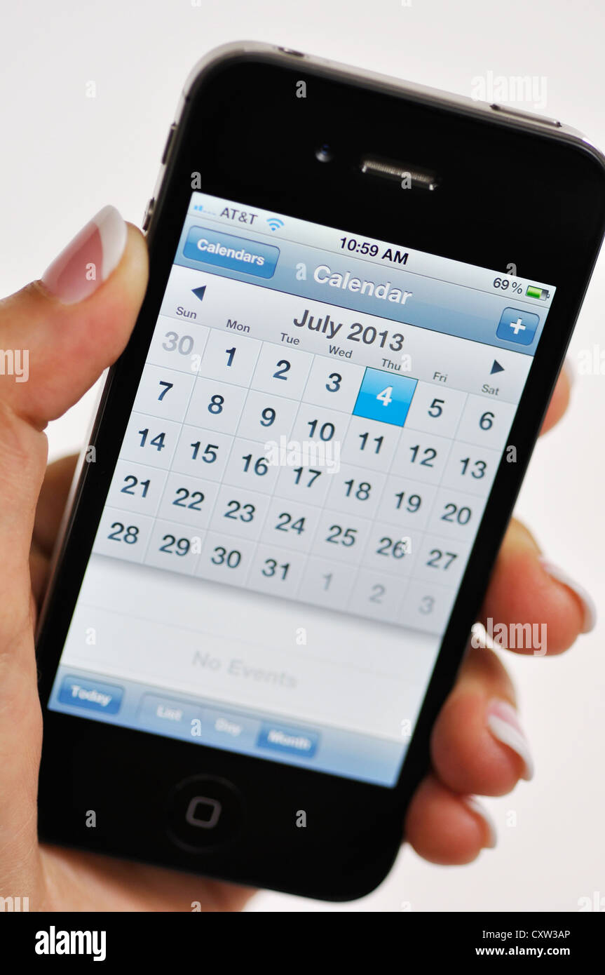 iPhone - Calendar feature Stock Photo - Alamy