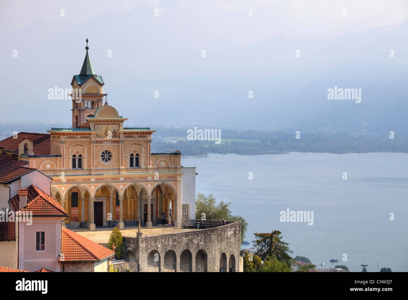 Sanctuary of Madonna del Sasso in Locarno, Ticino, Switzerland Stock Photo