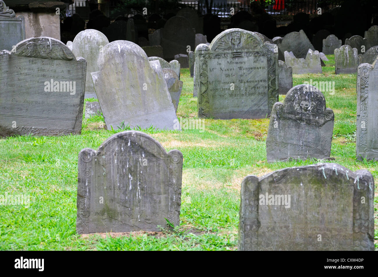 King's Chapel Burying Ground in Boston, Massachusetts, USA Stock Photo