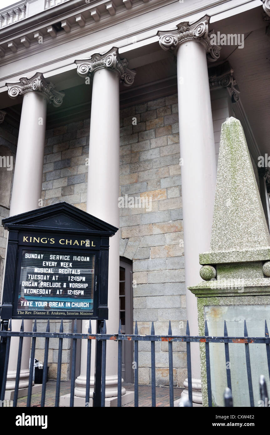 King's Chapel Burying Ground in Boston, Massachusetts, USA Stock Photo