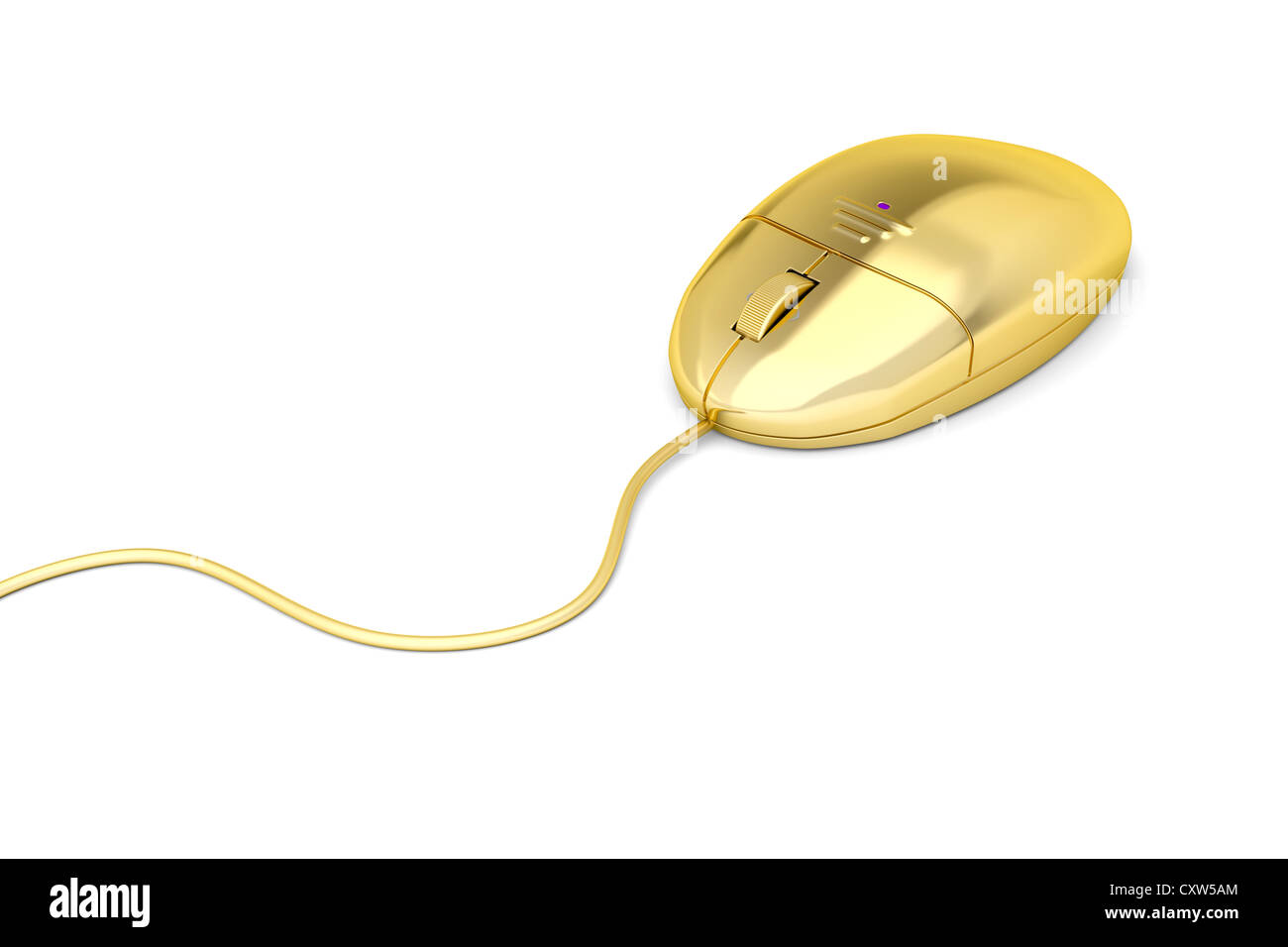 Golden computer mouse on white Stock Photo Alamy