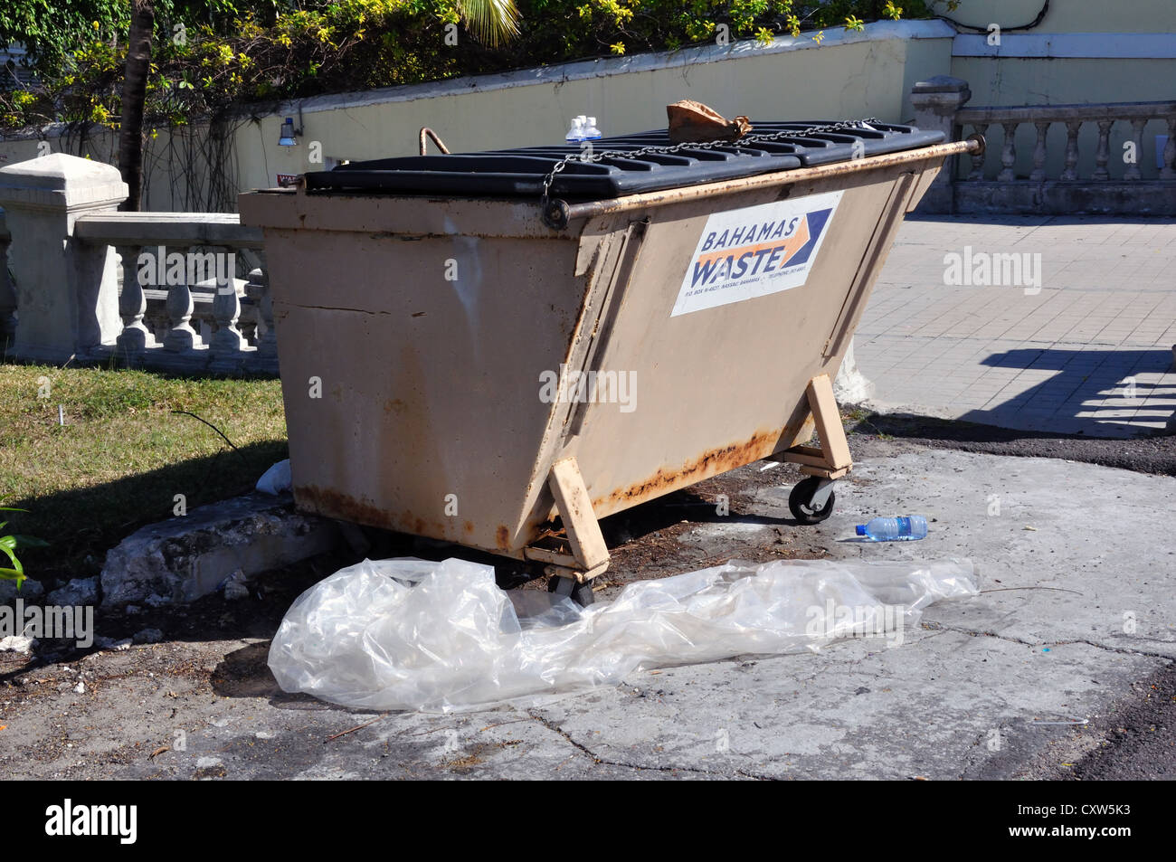 garbage dumpster in Nassau, Bahamas Stock Photo Alamy